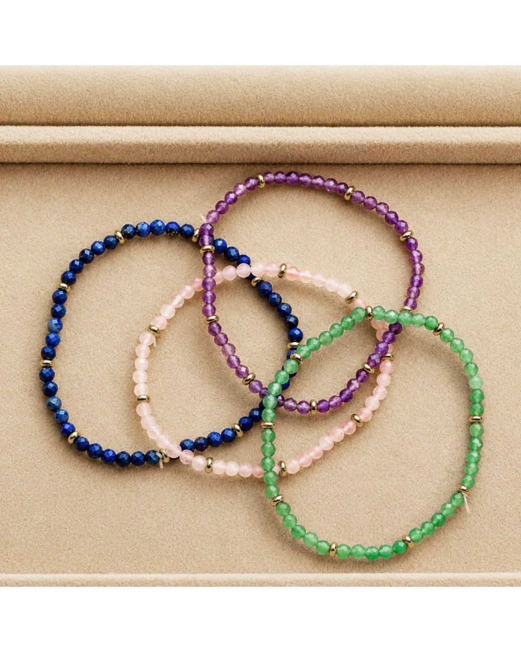Belinda Jewelz Metallic Amethyst Beaded Bracelet