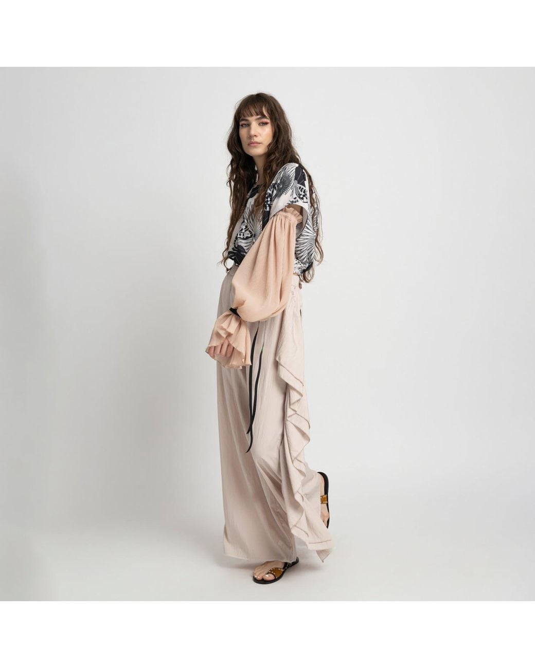 ARTISTA Black Neutrals Epic Puffy Sleeve Top