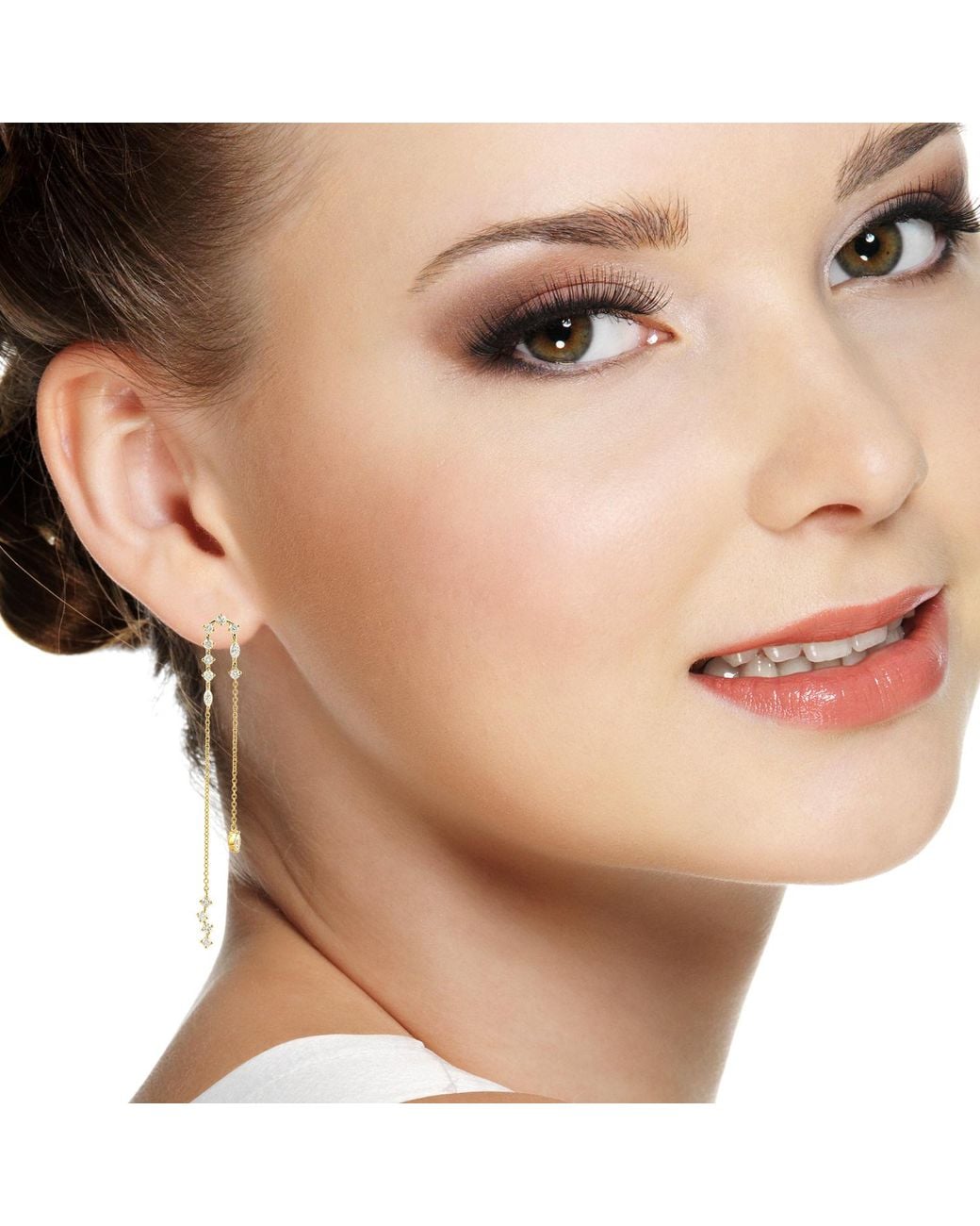 Artisan Metallic Natural Diamond Chain Dangle Earrings