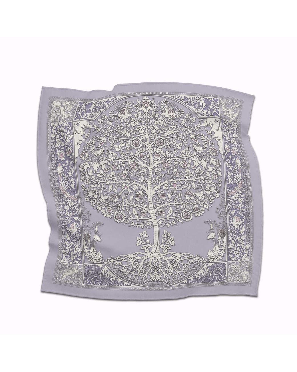 Silk&Soul Gray Tree Of Life Scarf
