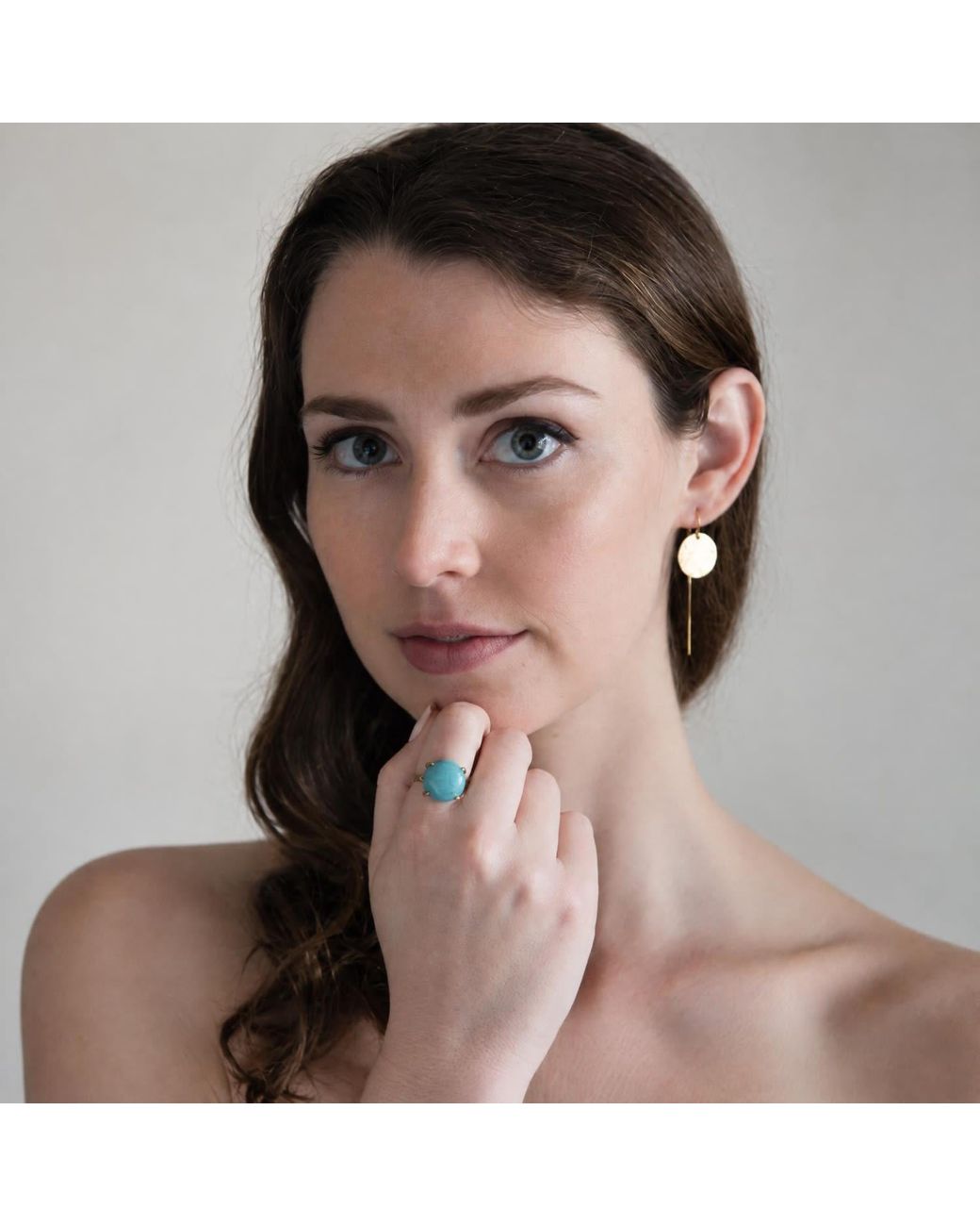 Heather Hawkins Jewelry White Hammered Coin Threader Earrings Fifteen Millimeters