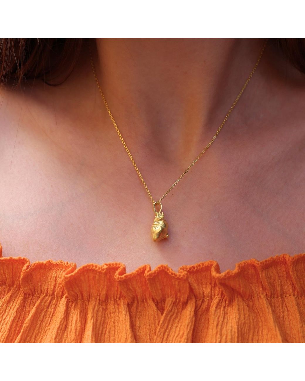 Spero London Metallic Sterling Anatomical Heart Necklace