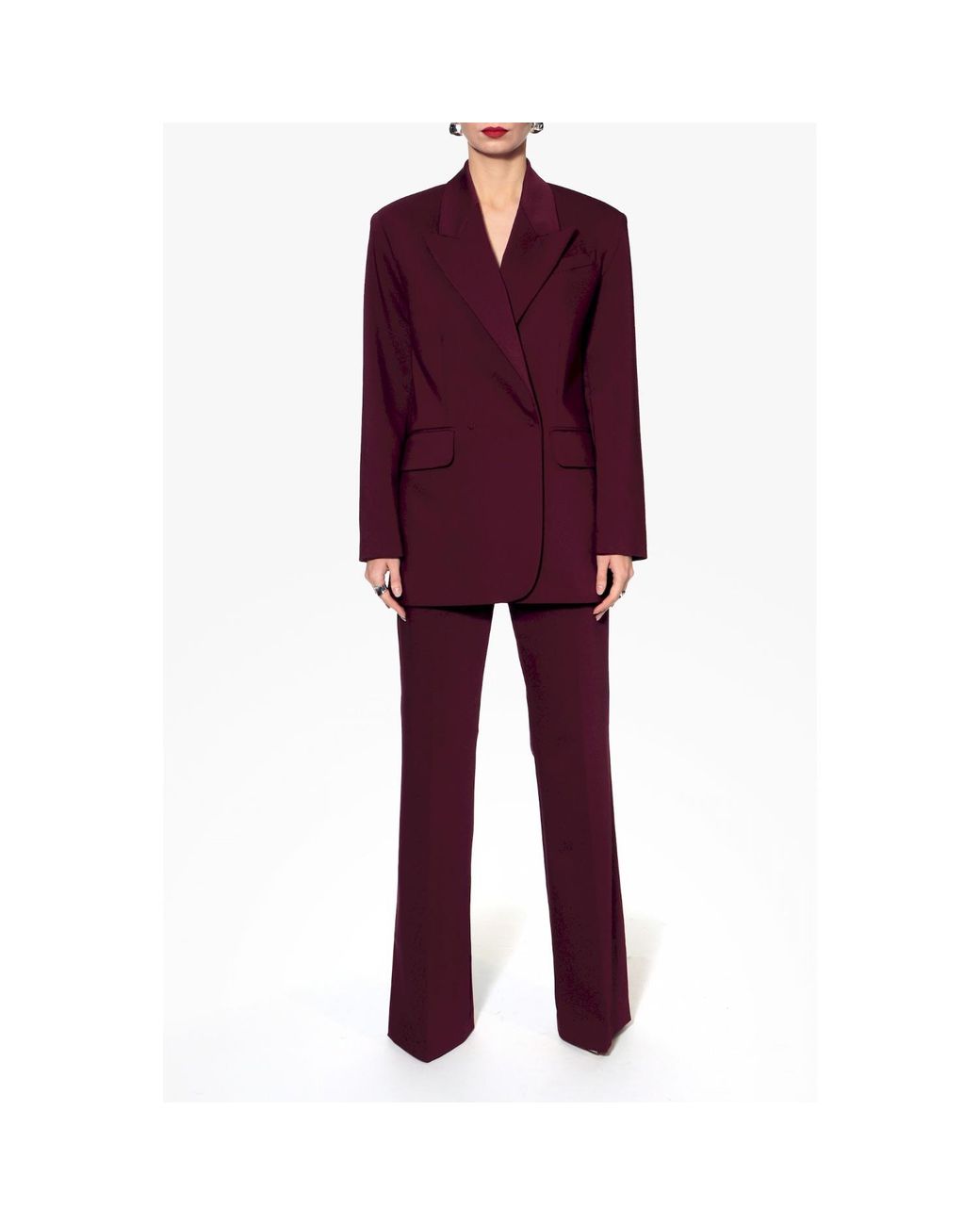 AGGI by HALEWSKI Purple Blair Burgundy Wine Oversized Blazer