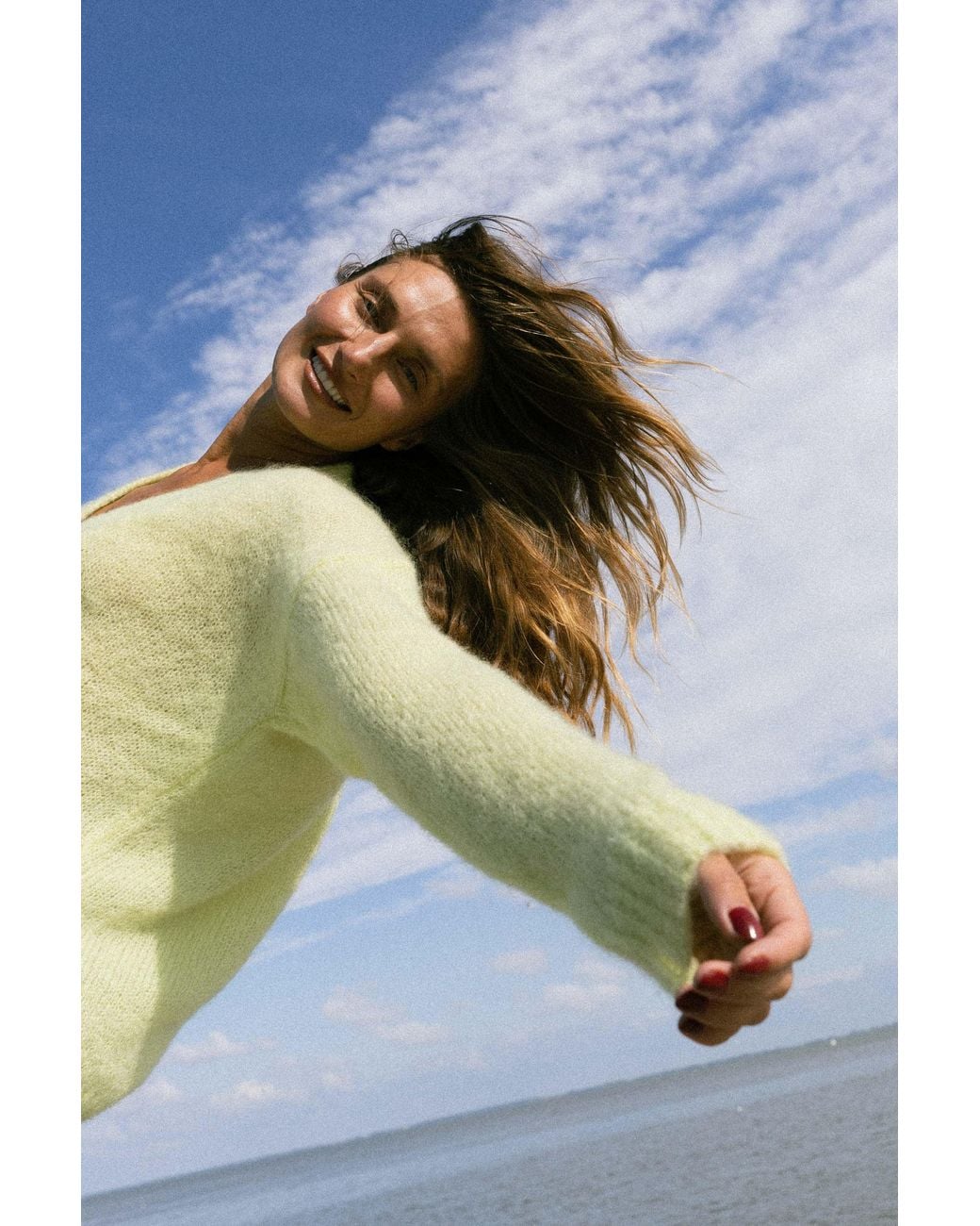 SALANIDA Green Melody Mohair Cardigan Limone