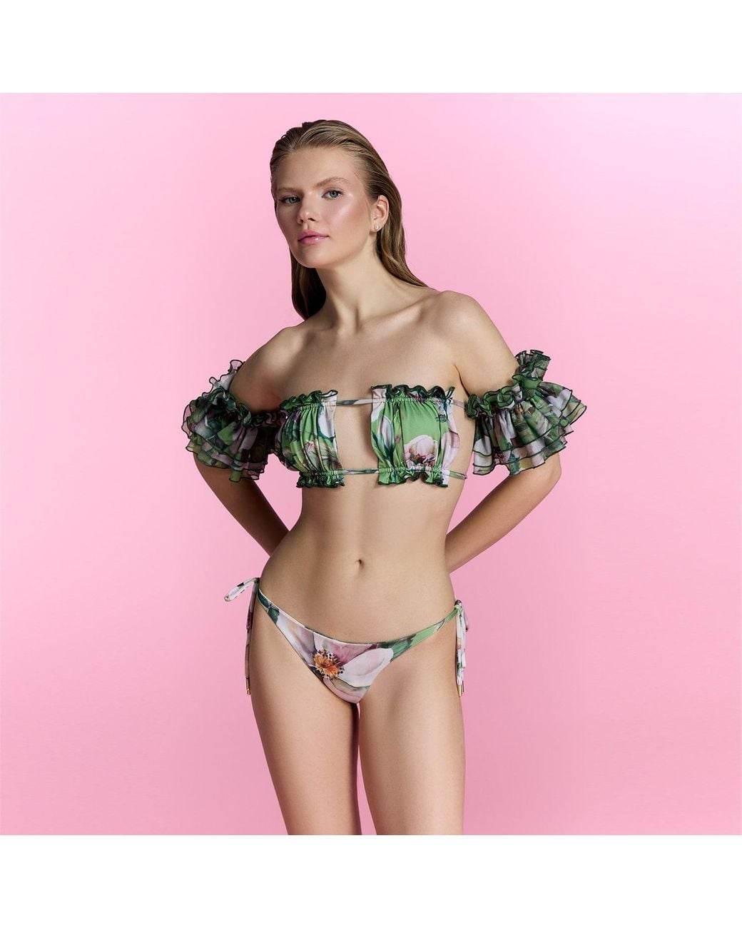 Nur Karaata Green Petal Poetry Bikini