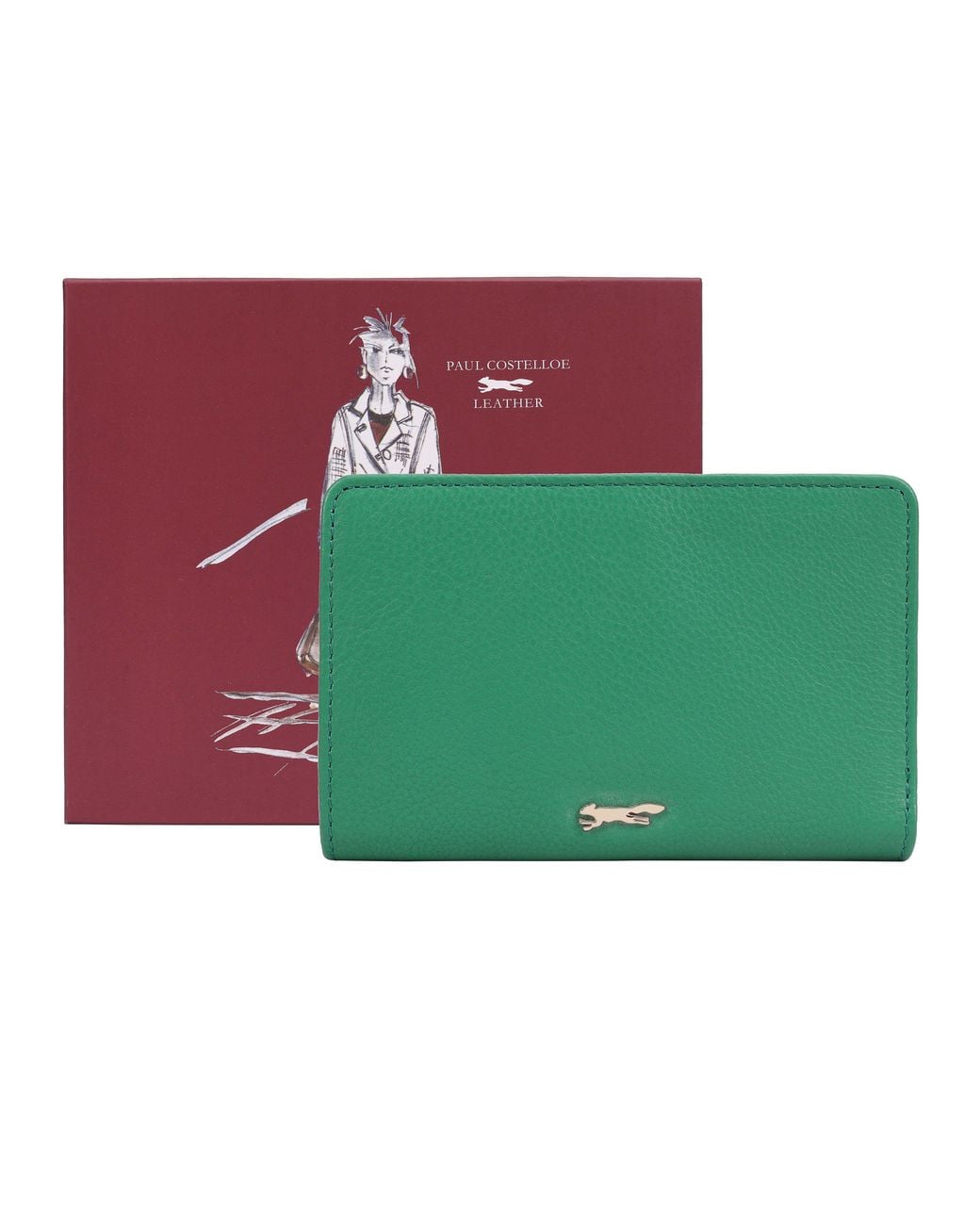 Paul Costelloe Green Solidago Leather Purse