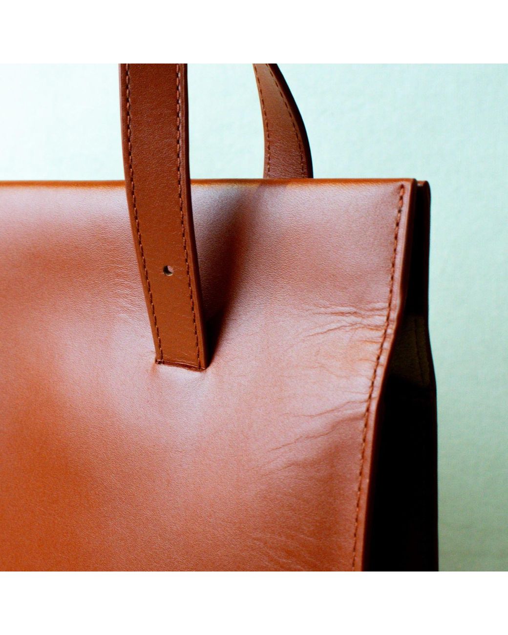 godi. Red Handmade Adjustable Leather Tote Bag for men