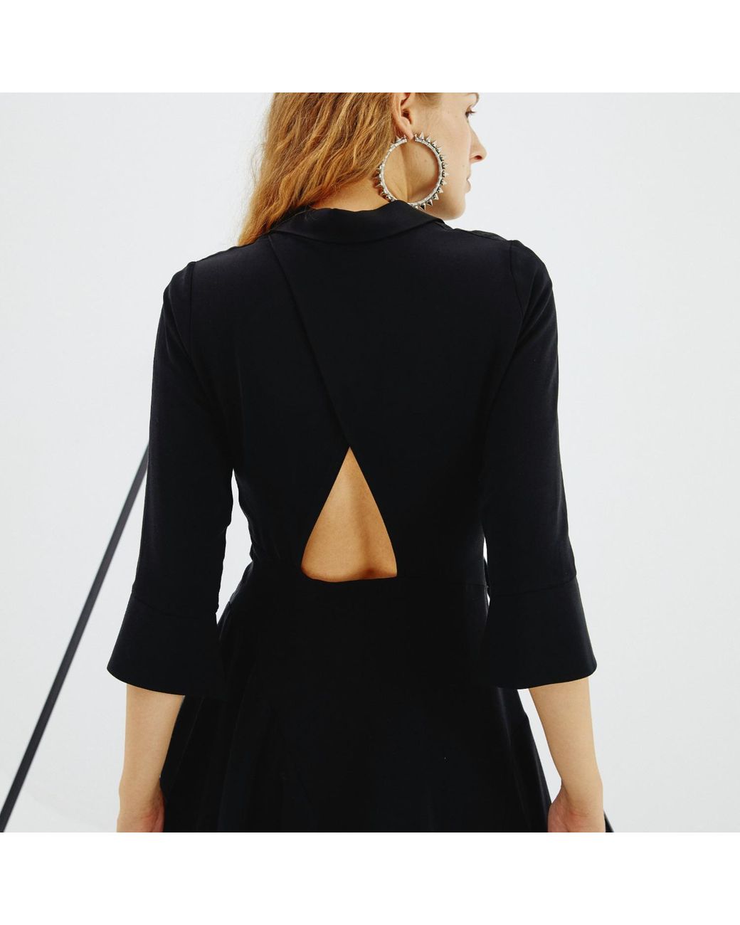 Mirimalist Black Tencel Shirt Dress