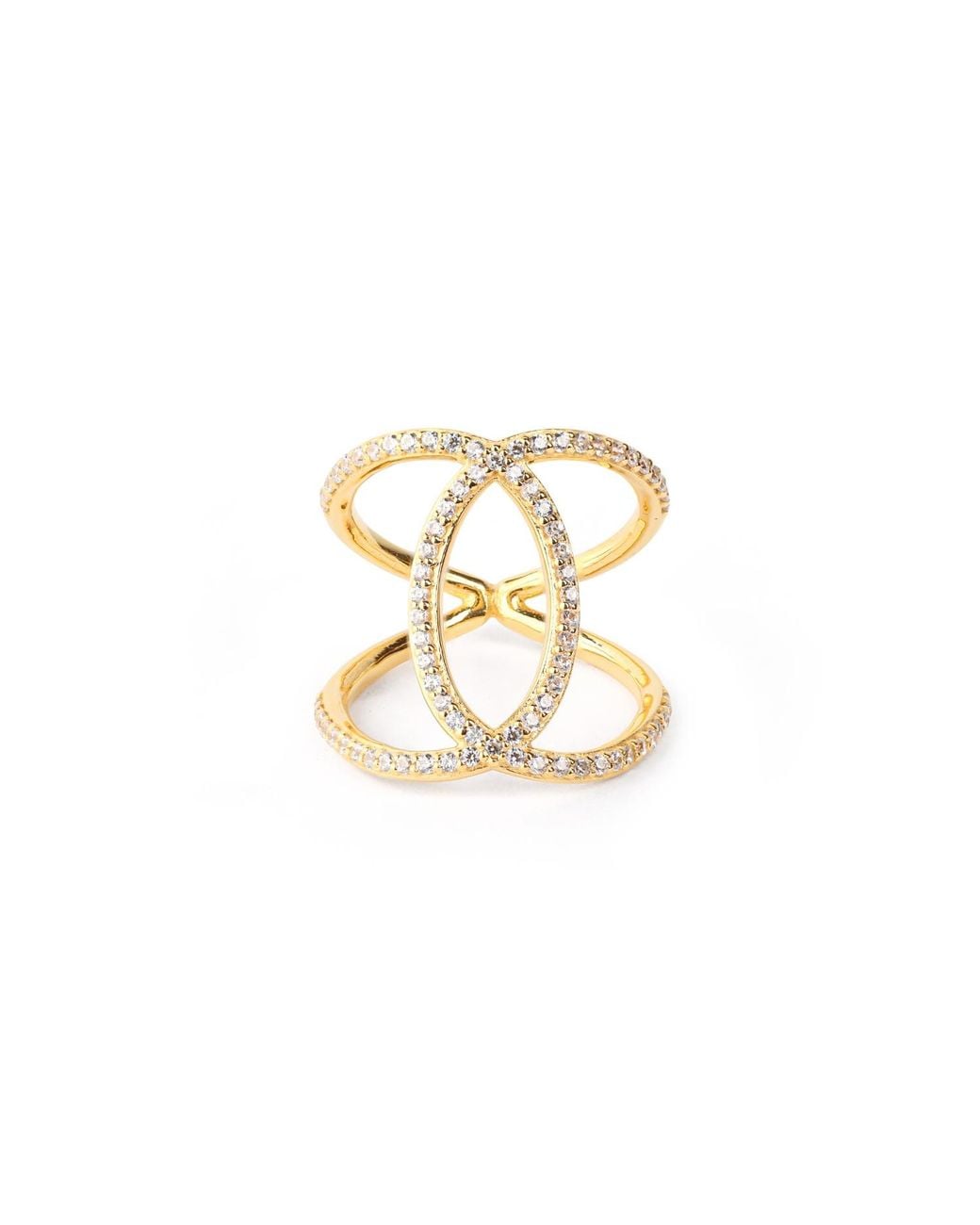 Seven Saints Metallic Ascension Criss Cross Ring, Over Sterling, Topaz