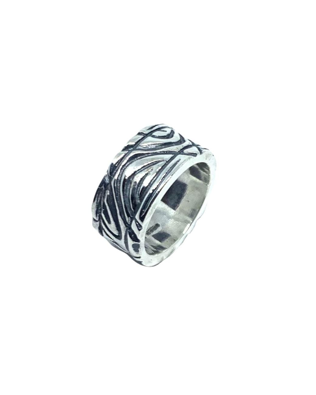 Tg-Jewellery by Tamara Gervasio Blue Le Linee Ring – Sterling Polish And Oxide