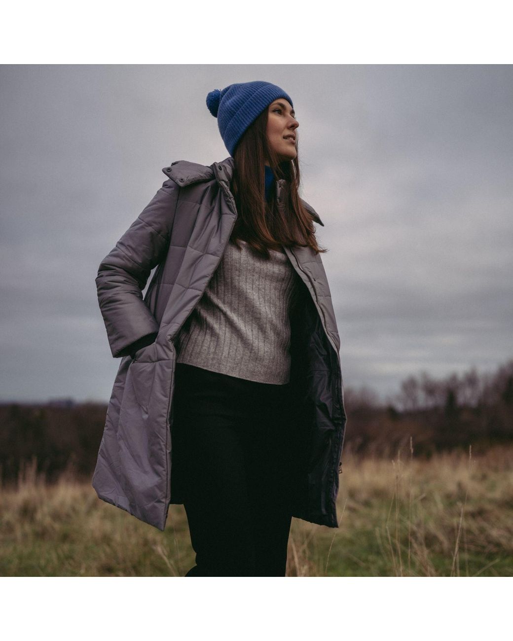 BEIRA Gray Francesca Water Resistant Padded Coat