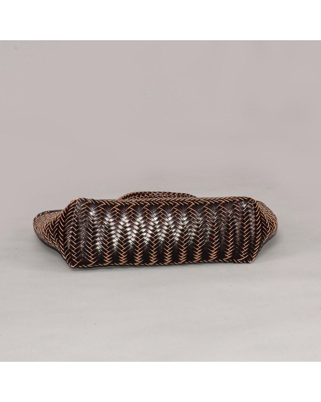 Rimini Brown Hand Weaving Leather Bucket 'Evelina'