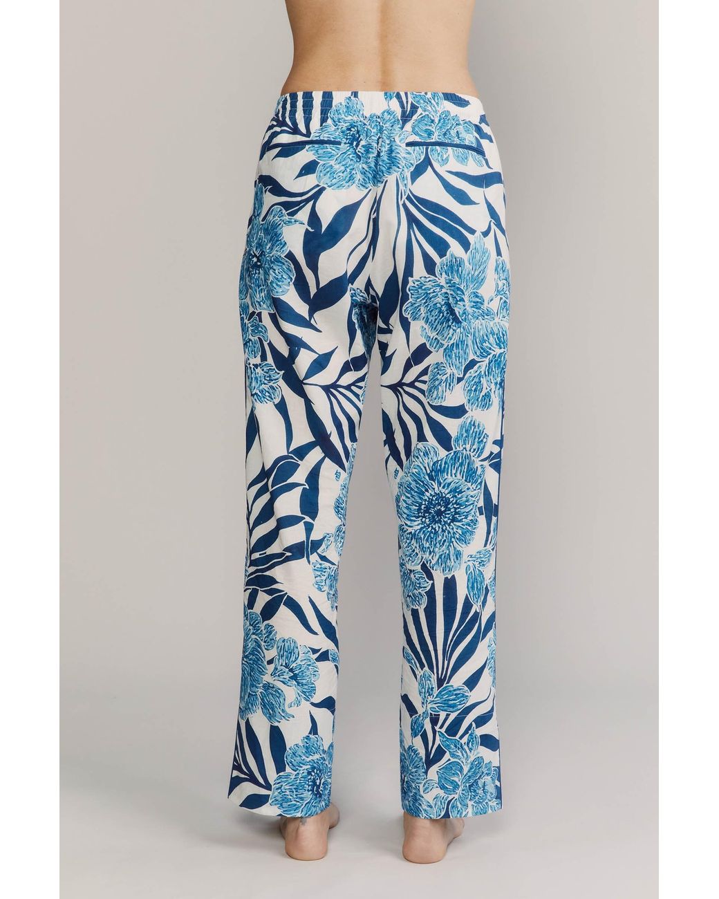 Kato Blue Broad Beach Capri Cotton Pajamas