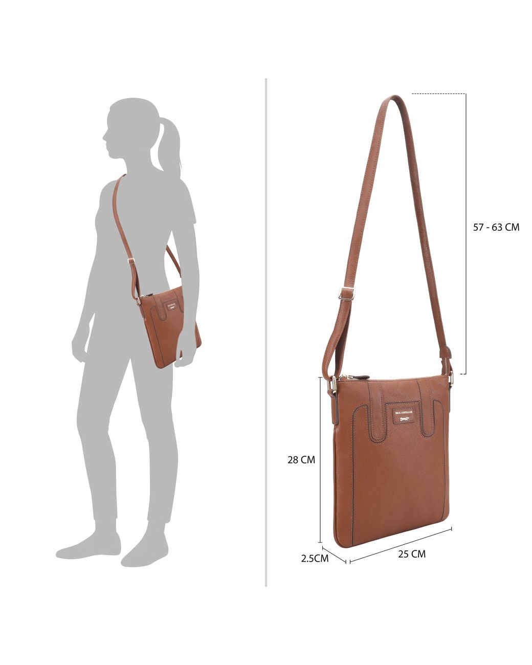 Paul Costelloe Brown Marble Crossbody Bag
