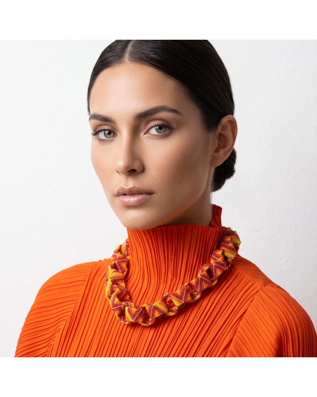 Iliana Arrazola Red Bold Chunky Link Necklace, And, Glass Beads, Beaded Jewelry