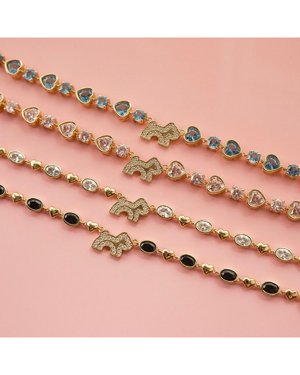 Cloud Haven Metallic Crystal Logo Bracelet