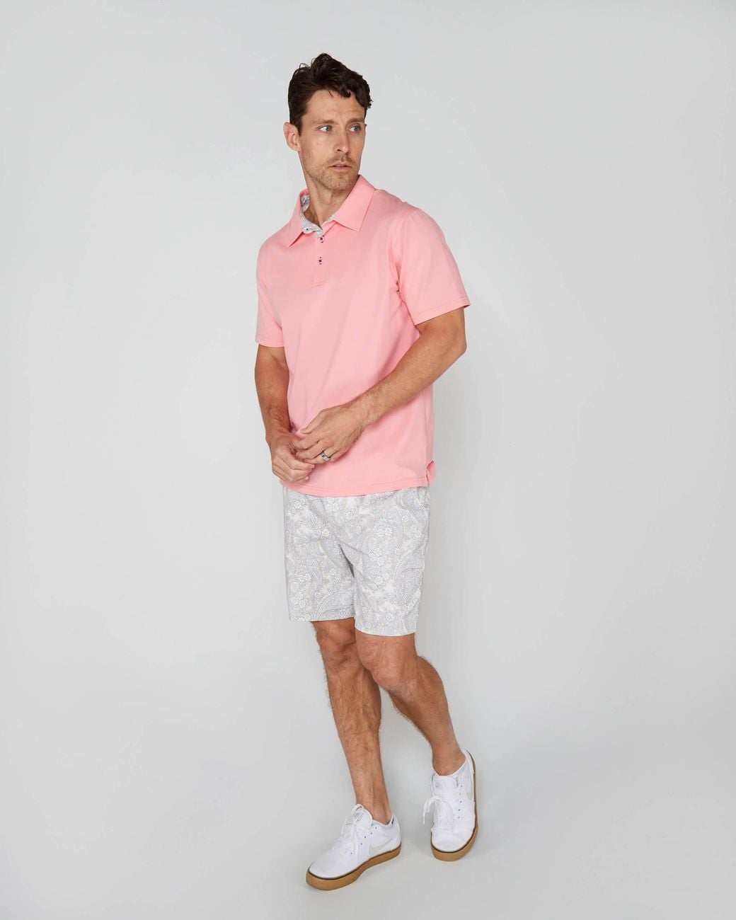 Lords of Harlech Pink Pietro Polo Shirt for men