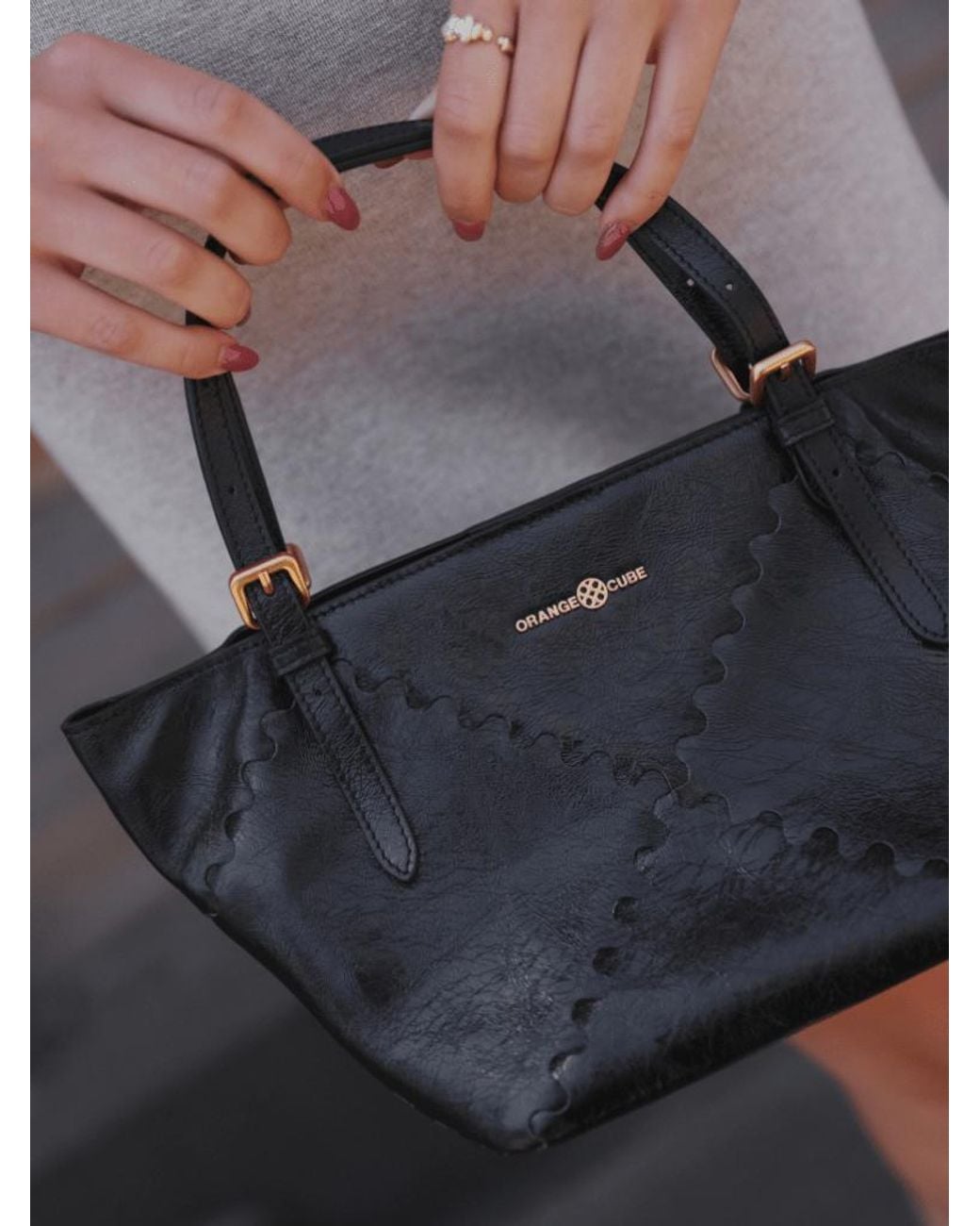 Orange Cube Black Dusk Mosaic Mini Tote