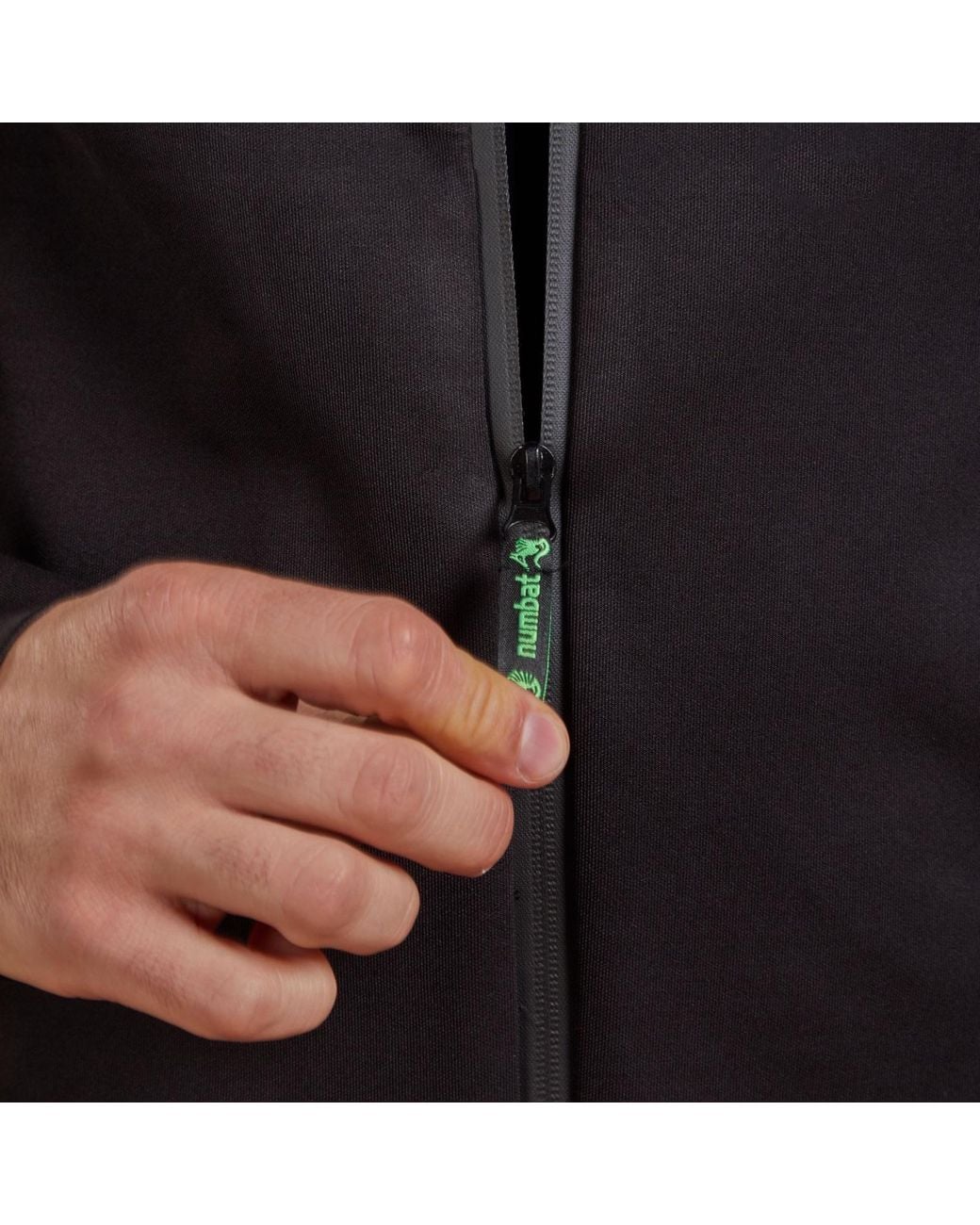 NUMBAT Black Performance Full Zip Jacket for men