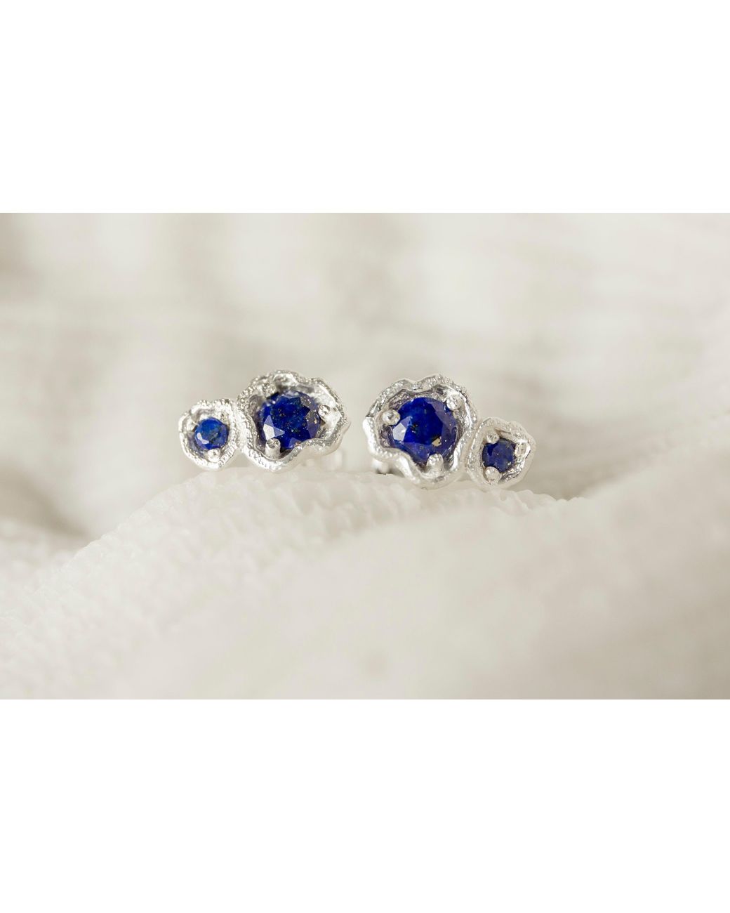 Claire Hill Designs Blue Lapis Lazuli Climber Stud Earrings