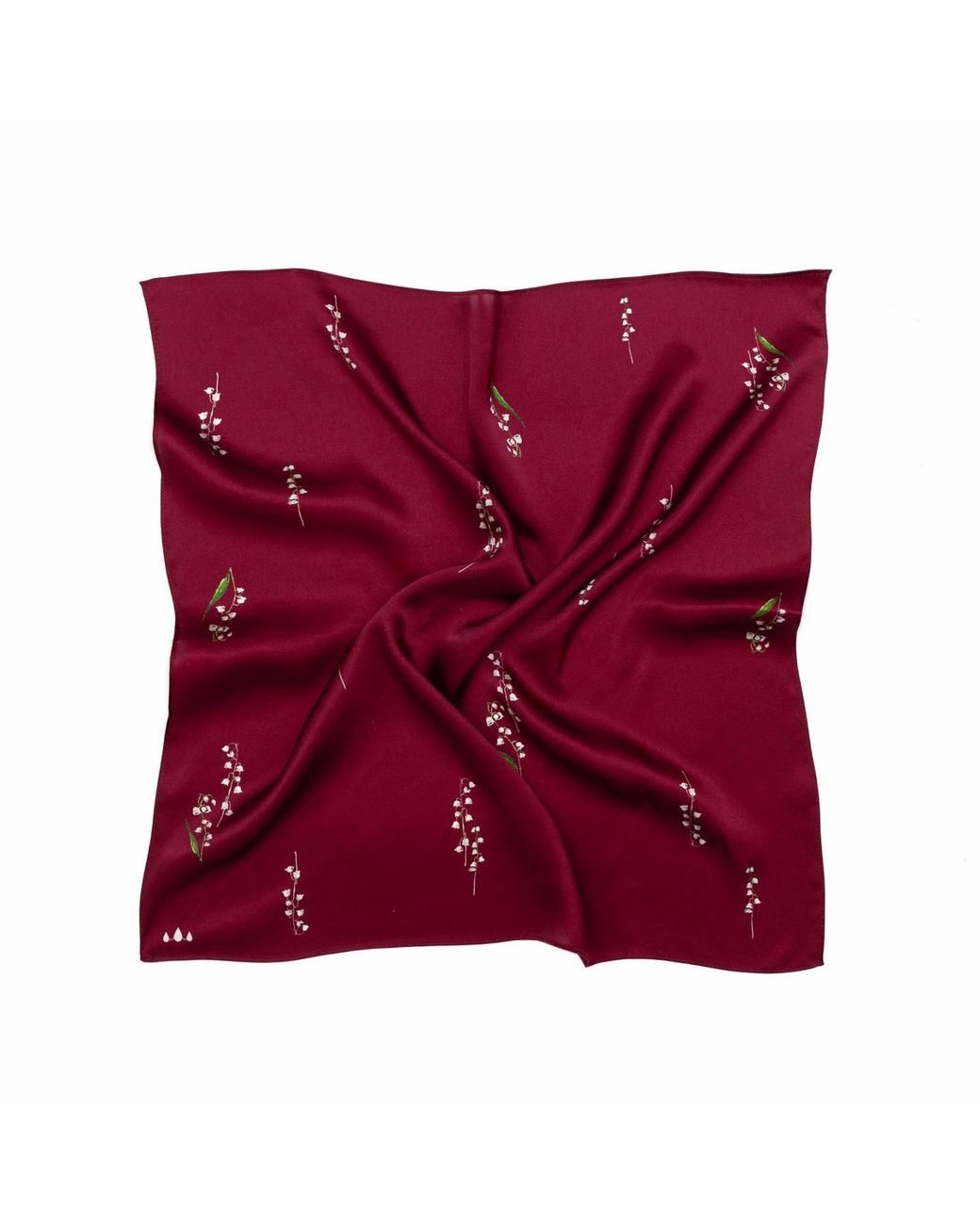 RainSisters Red Small Floral Natural Silk Scarf