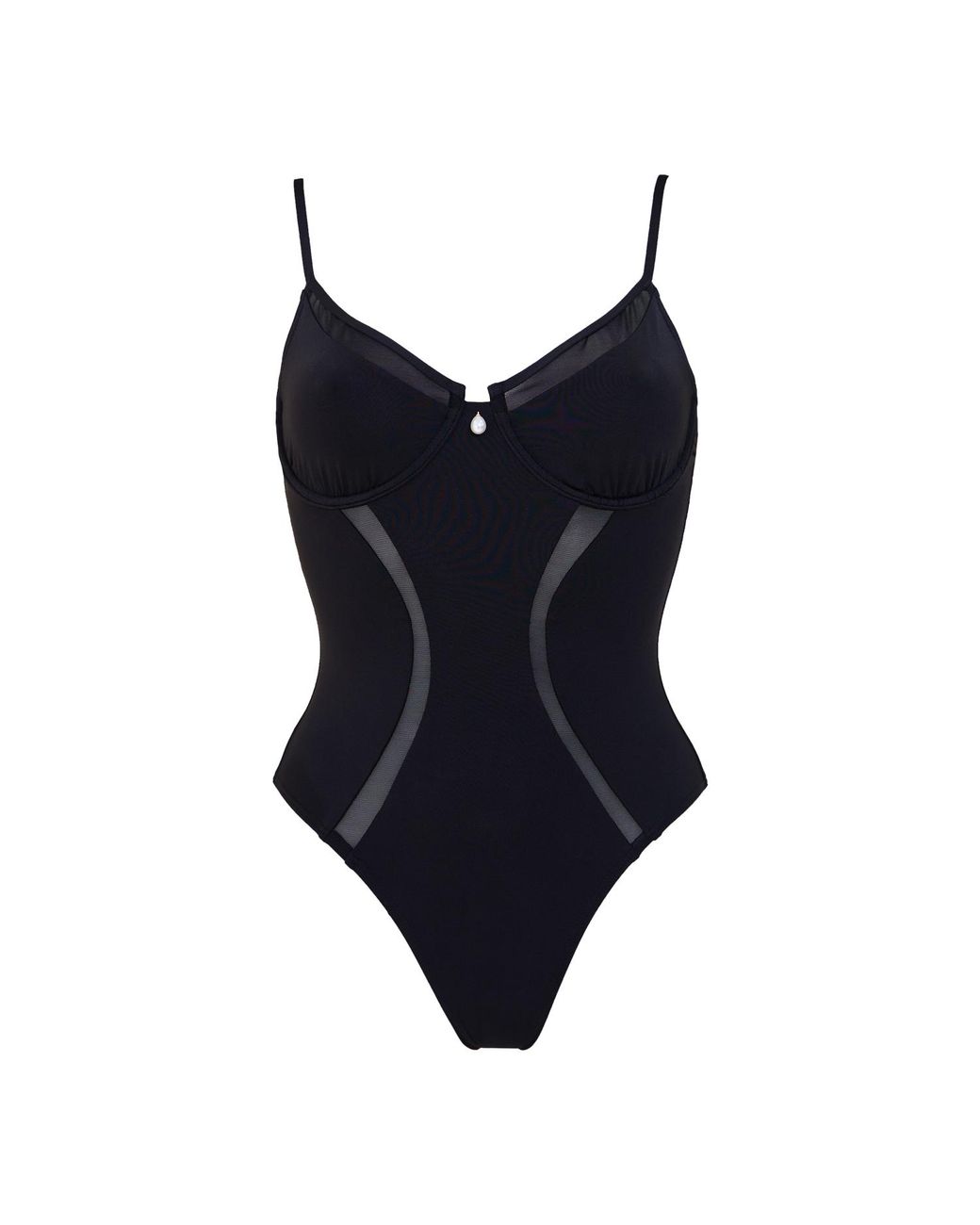 Aulala Paris Blue The Pearl Essence One Piece Swimsuit With Mesh Detail