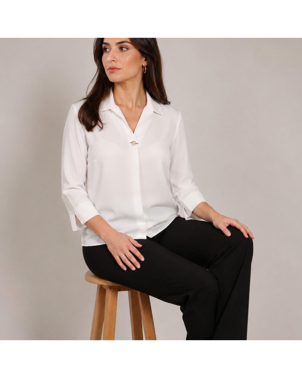 Nuvv Collection White Clasp Blouse