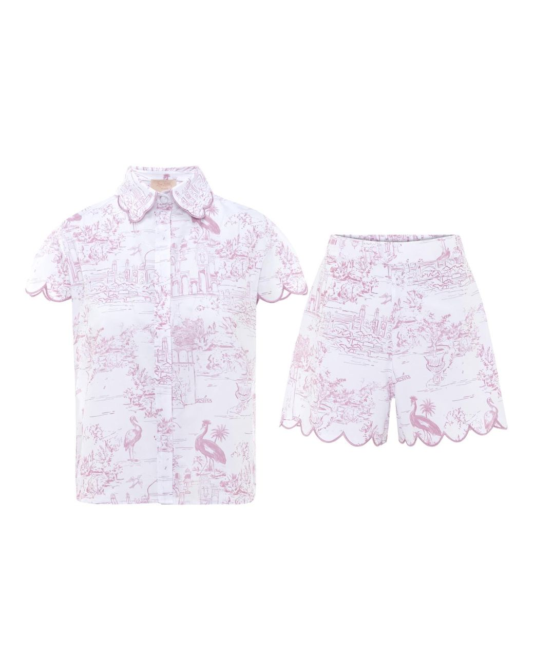 Love Letters X Purple Toile Cap Sleeve Short Pyjama Set