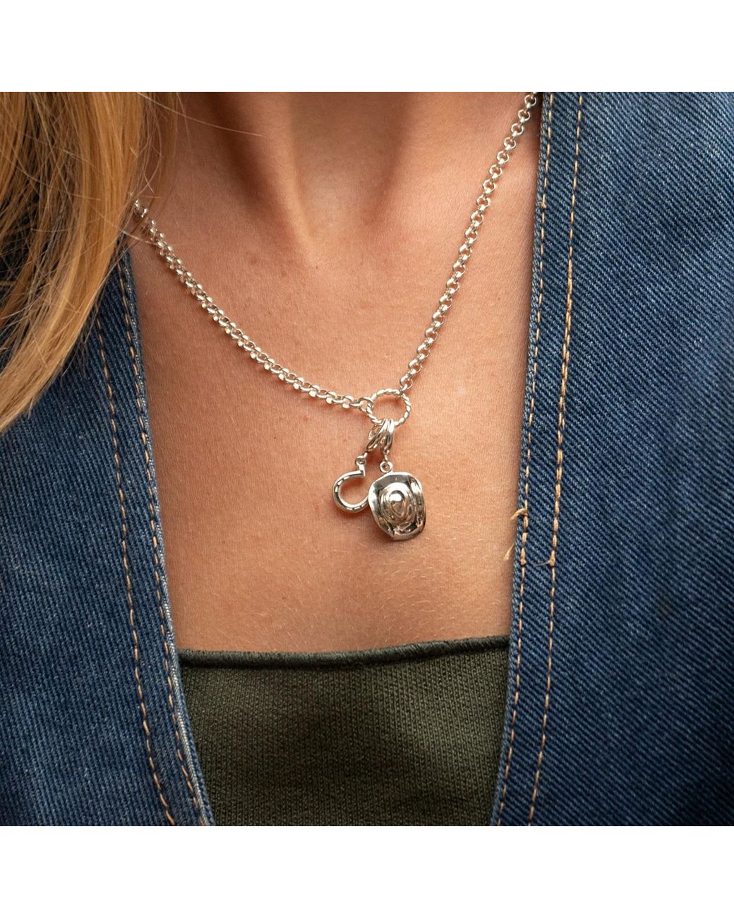 Lily Charmed Metallic Sterling Eternity Twist Charm Collector Necklace