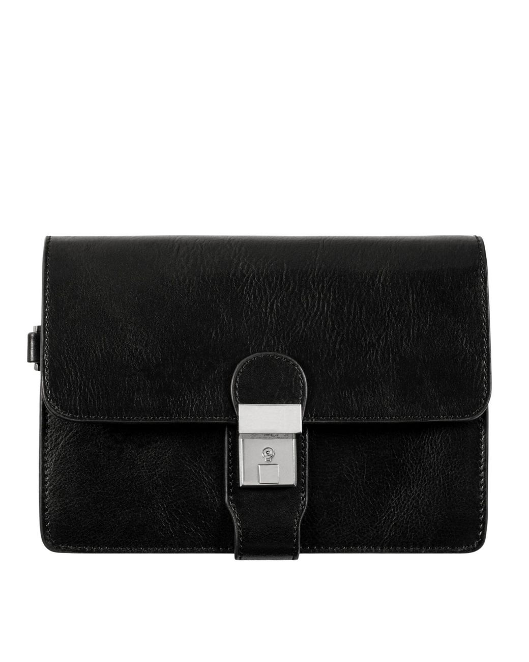 Time Resistance Black Leather Clutch Purse for men