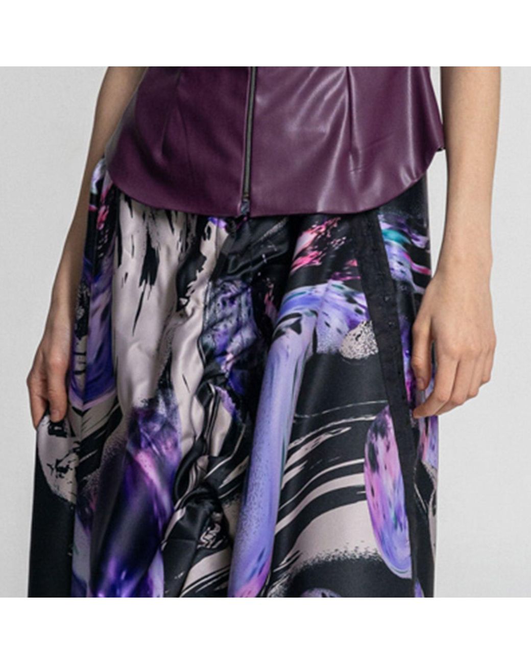 ARTISTA Blue Queeny Draped Asymmetric Maxi Skirt