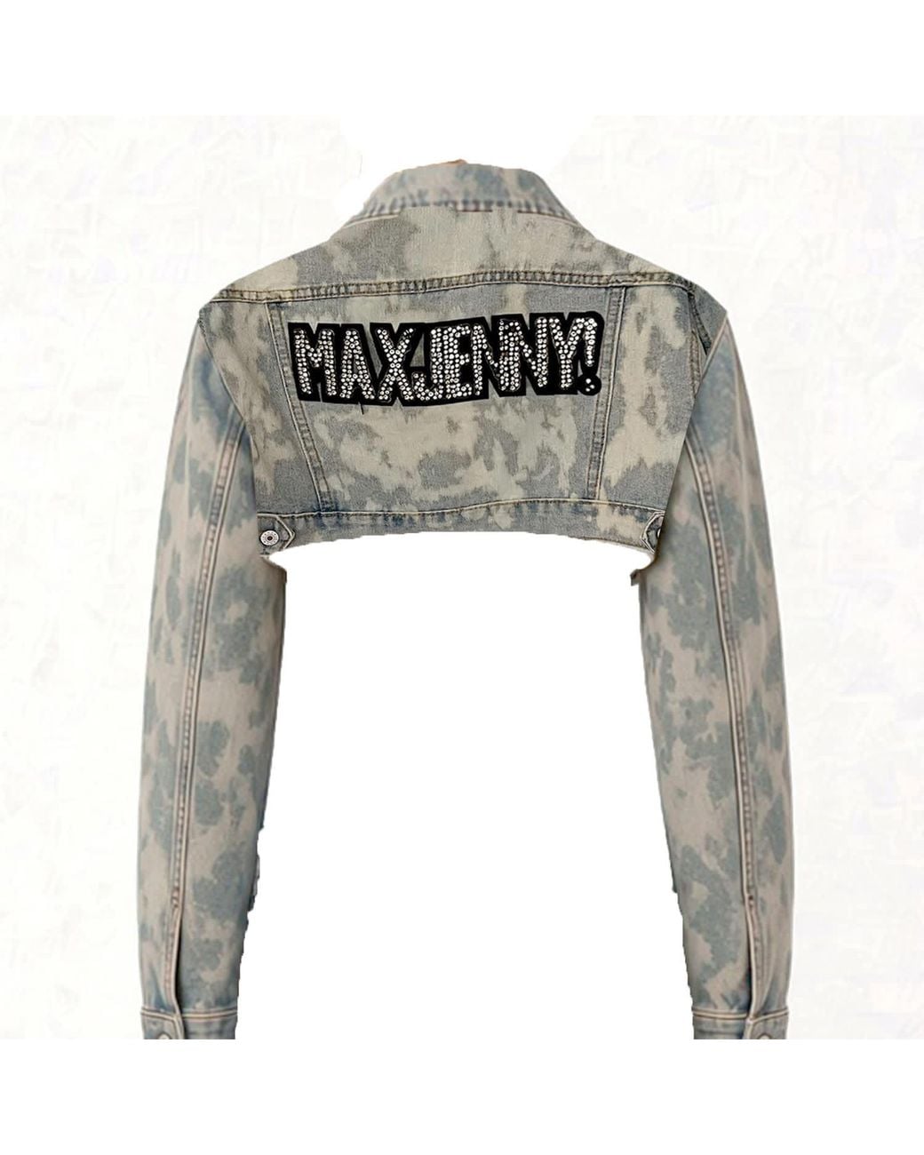 Maxjenny Gray Cropped Bleached Denim –