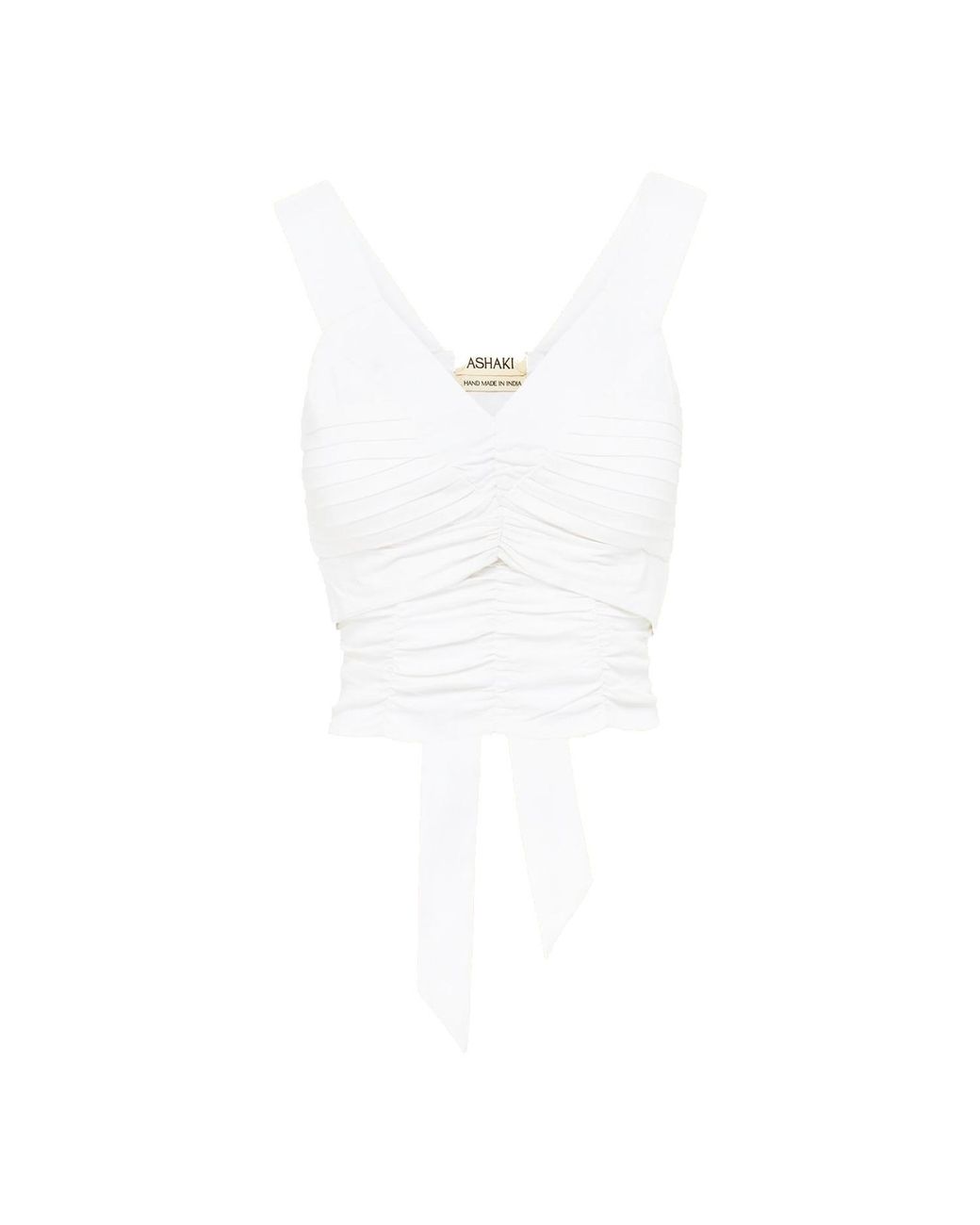 Ashaki White Adhara Cotton Sleeveless Top