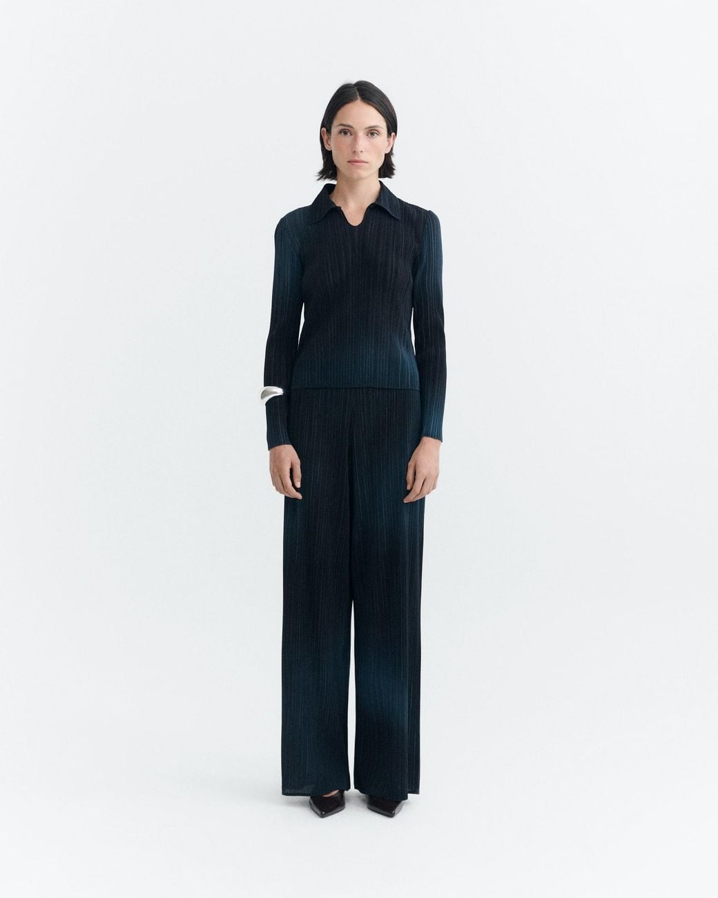 Thinking Mu Blue Whisper Maro Pleated Trousers