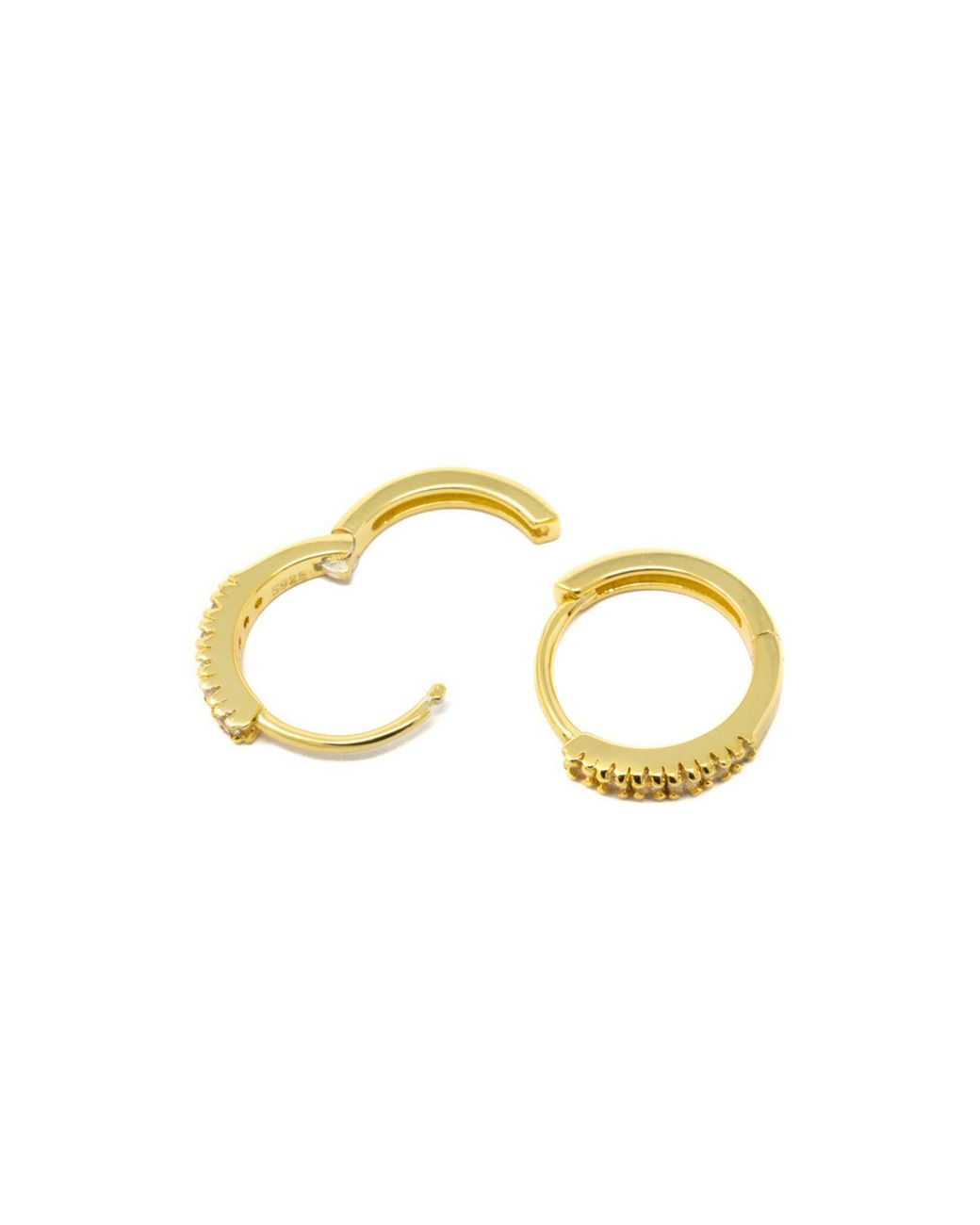 NASI SILVER Metallic Adaya Huggie Hoops- Topaz