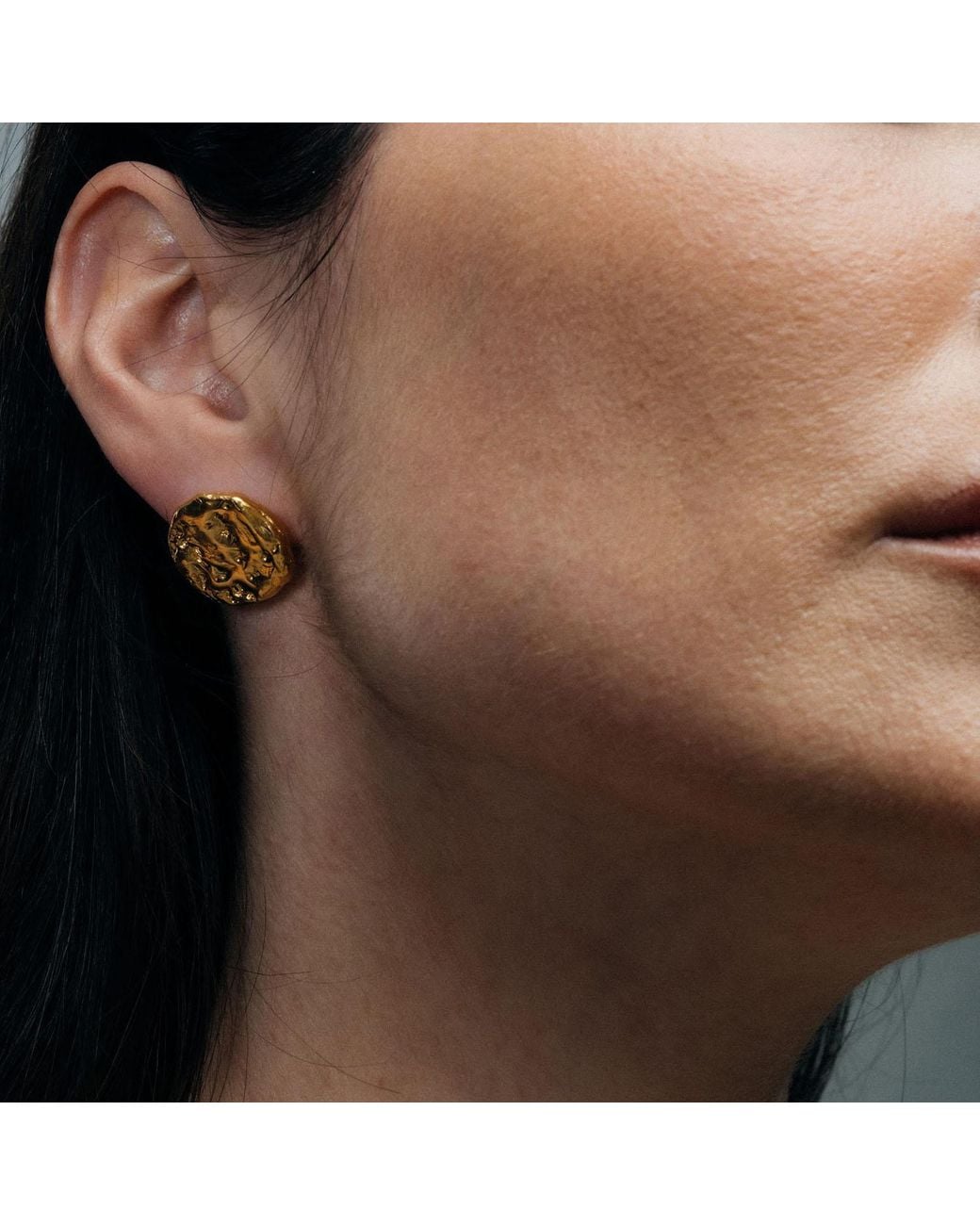 Moca Jewellery Brown Grain Circle Stud Earrings