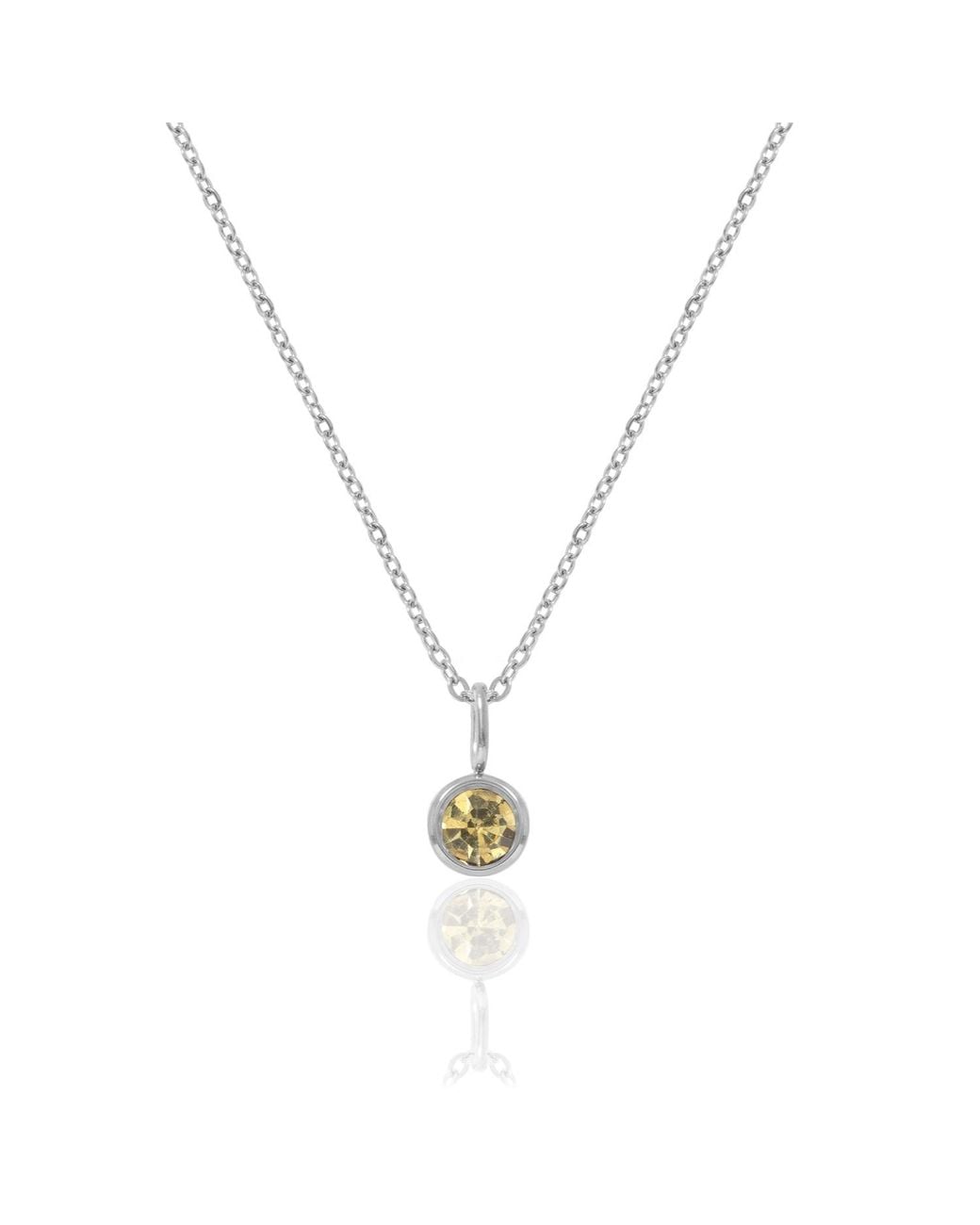 A Weathered Penny Metallic Birthstone Necklace