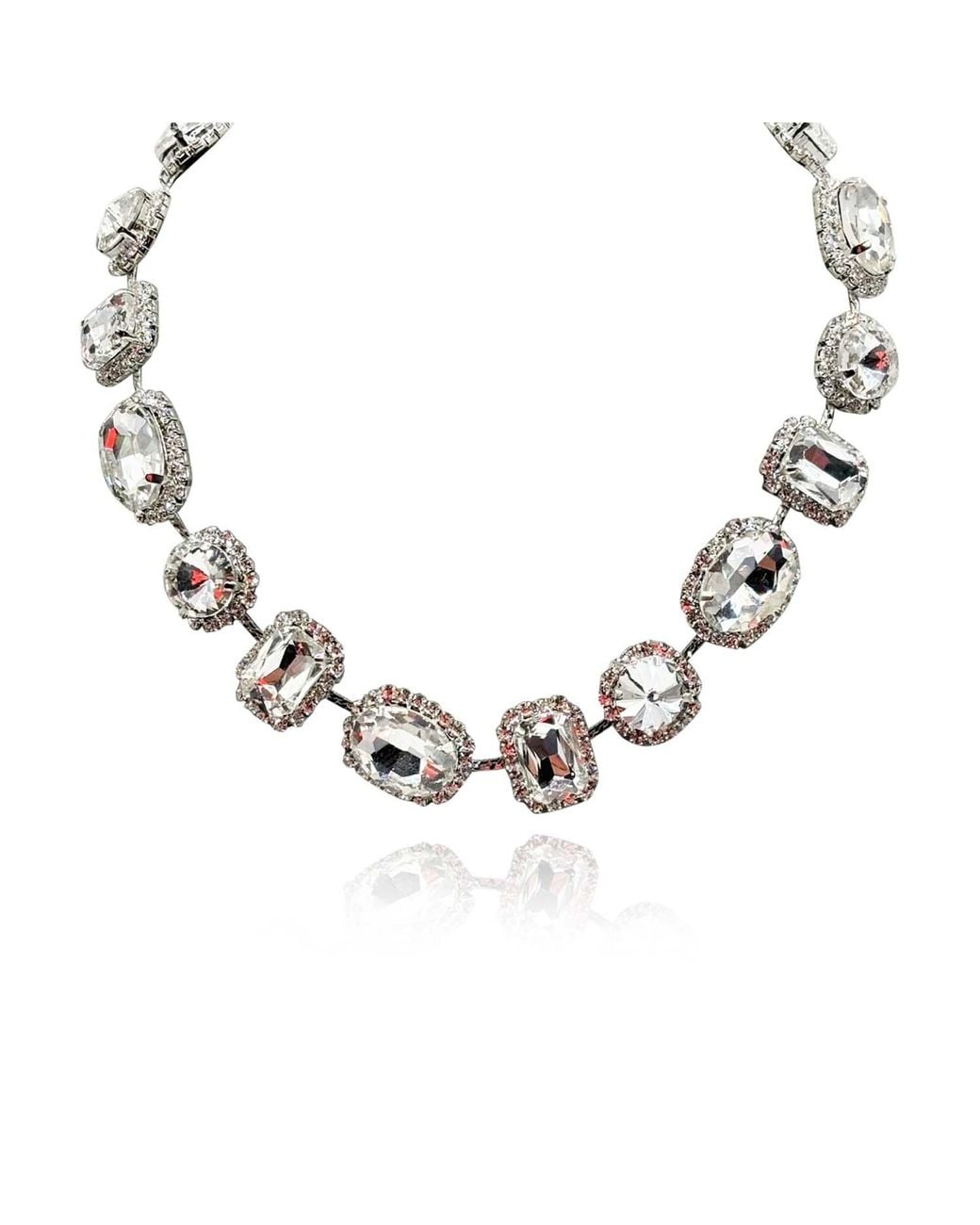 Michael Nash Jewelry Metallic Neutrals Maureen Crystal Stone And Pave Necklace