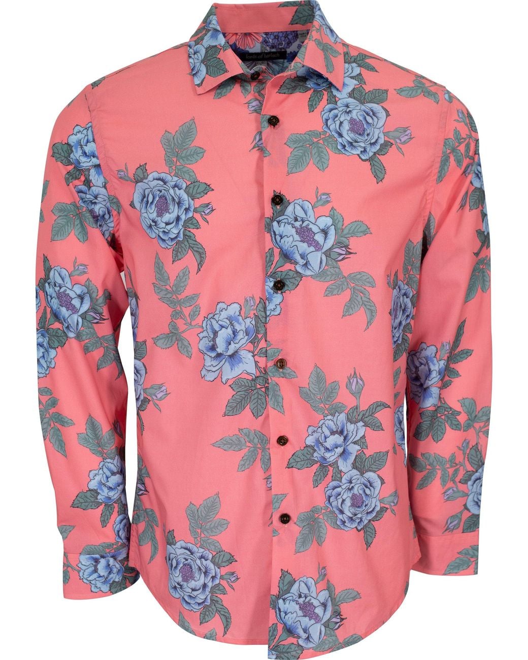 Lords of Harlech Pink Nigel Floating Forna Shirt In Geranium for men