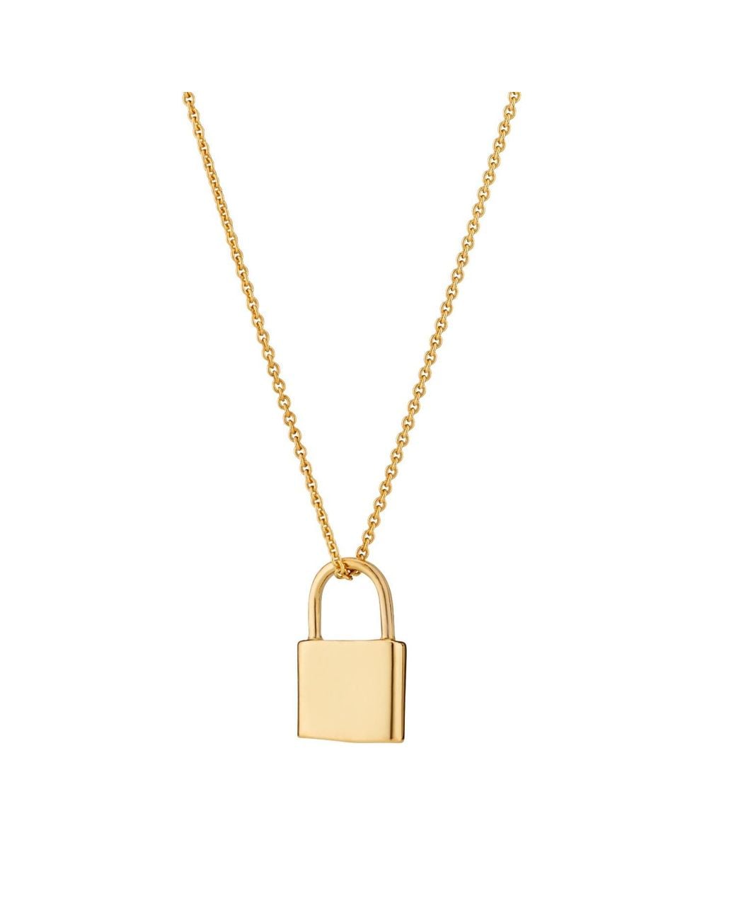 Posh Totty Designs Metallic Yellow Gold Plated Padlock Charm Necklace