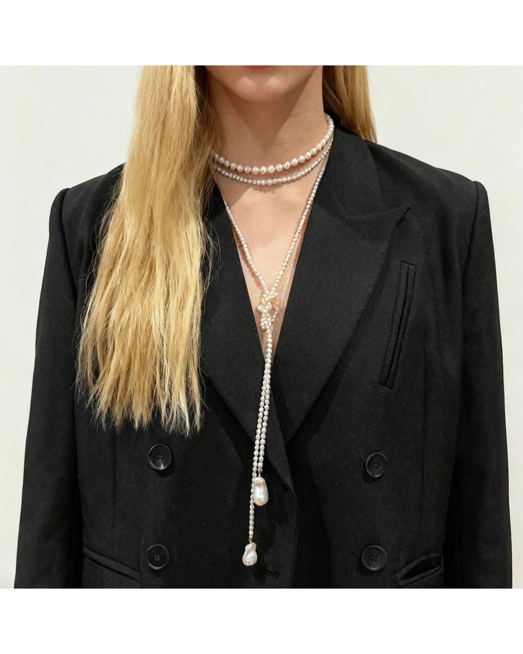 Ninemoo White Serenade Long Pearl Rope Necklace