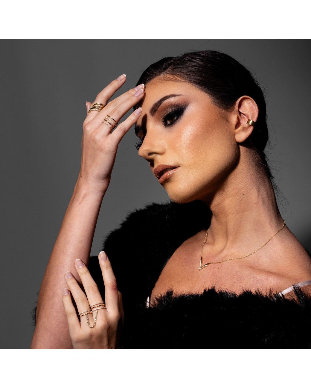 Lucy Quartermaine Metallic Solid Empire Ear Cuff