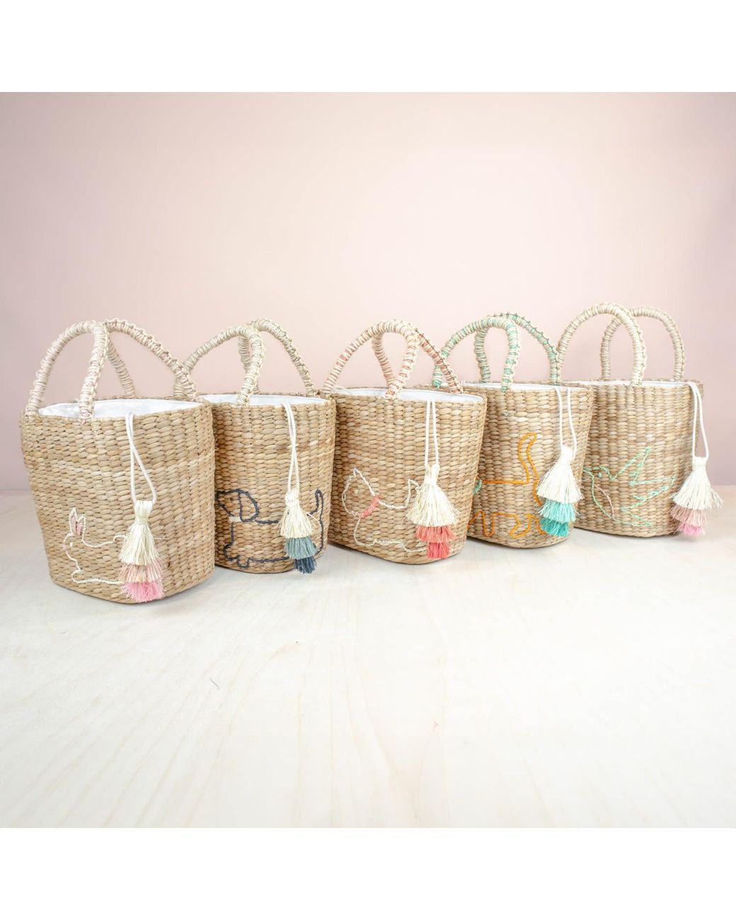 LIKHÂ Natural Mini Tote Bag With Embroidered Hummingbird