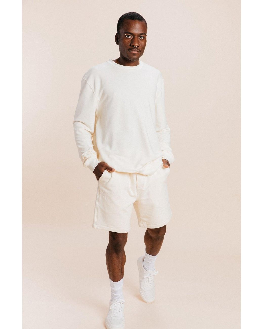 Ocio Leisurewear White Classic Softcore Crew for men