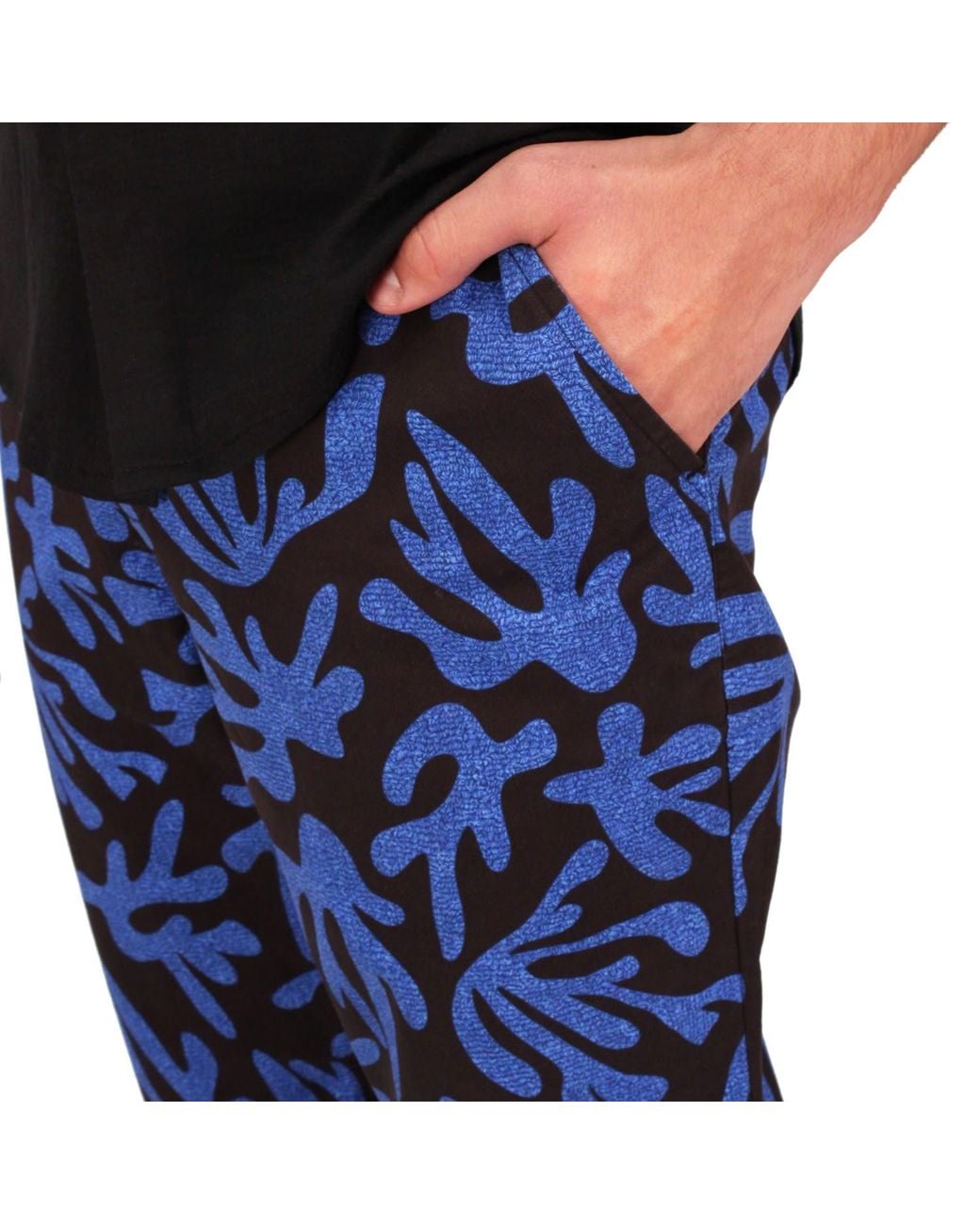Lords of Harlech Blue Charles Loop Coral Canvas Pants for men