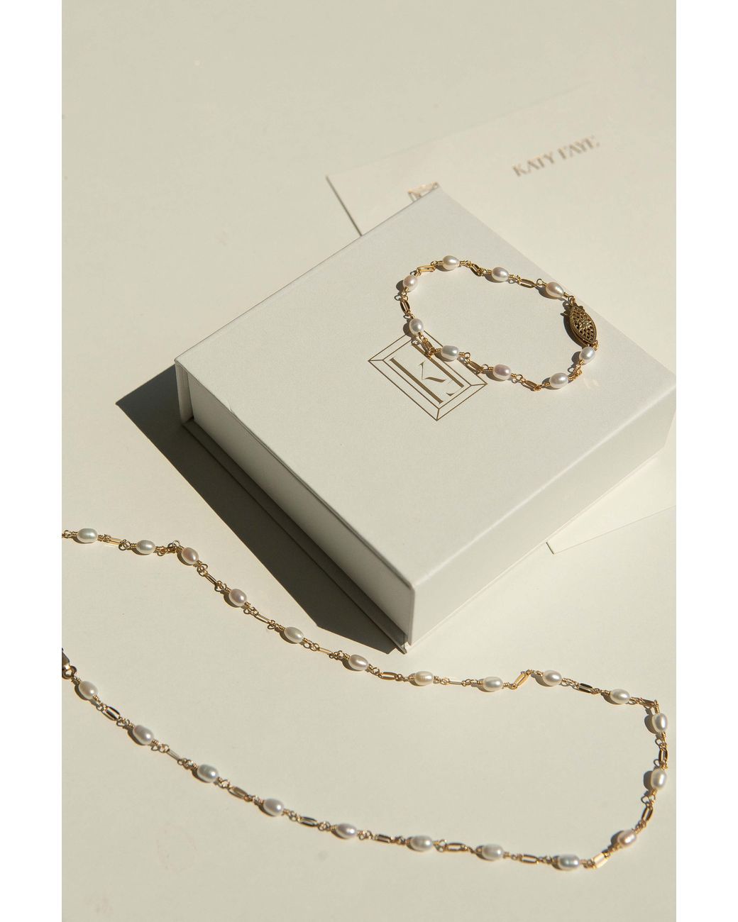 Katy Faye Metallic Michelle Rice Pearl Necklace