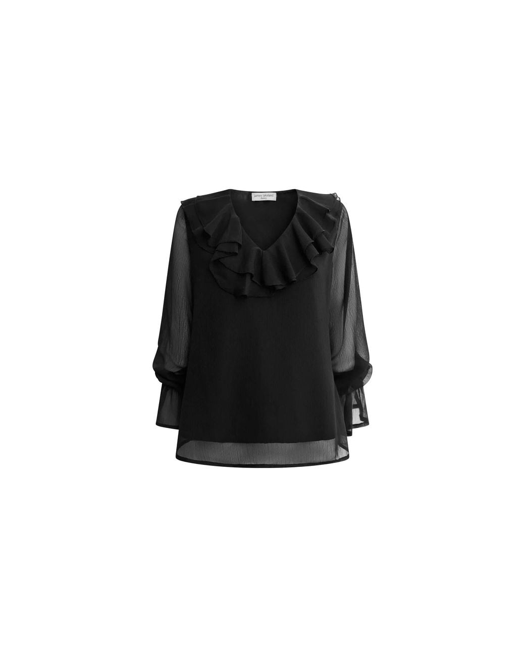 James Lakeland Black Ruffle Blouse