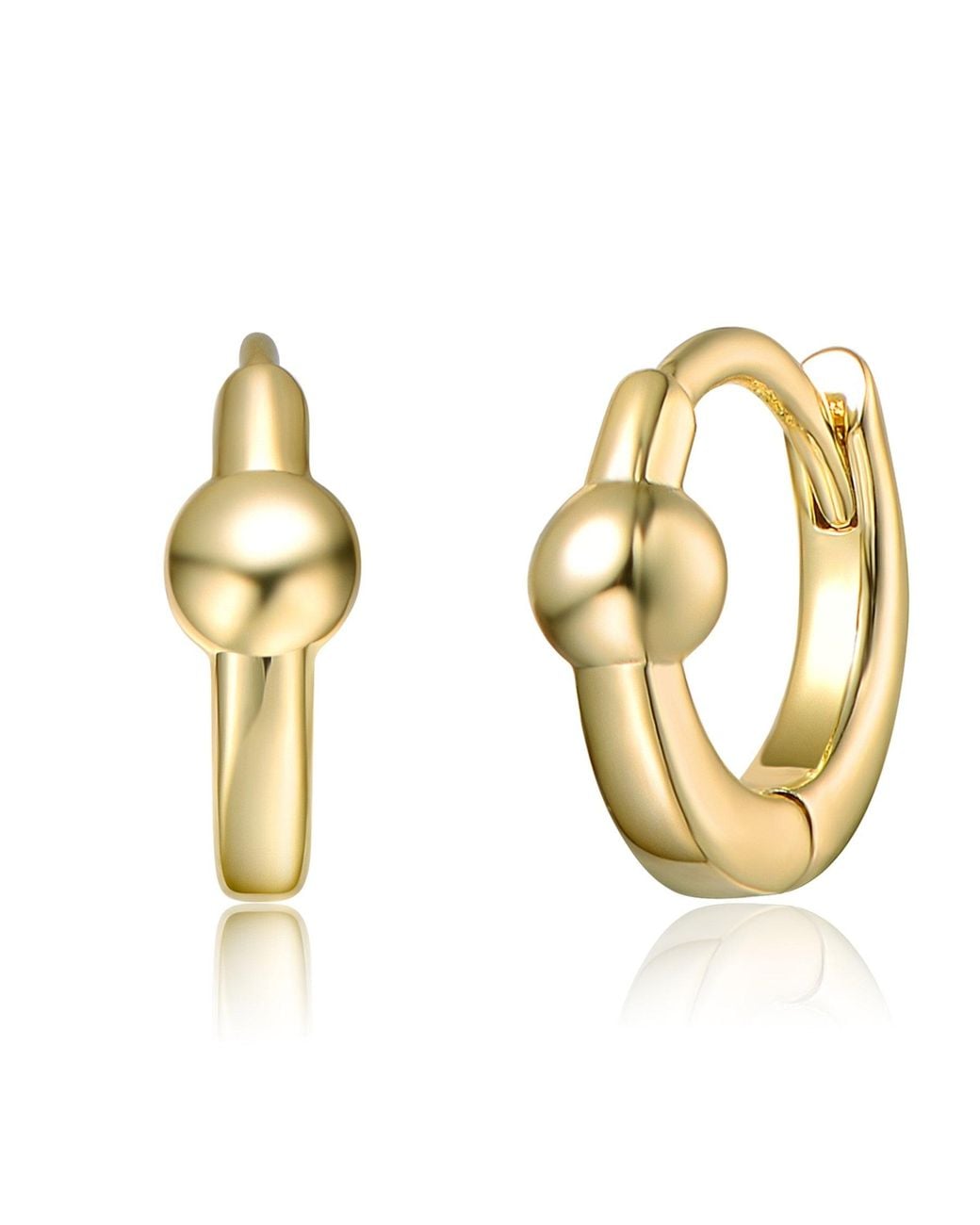 Genevive Jewelry Metallic Rachel Glauber Plated Round Hoop Earrings