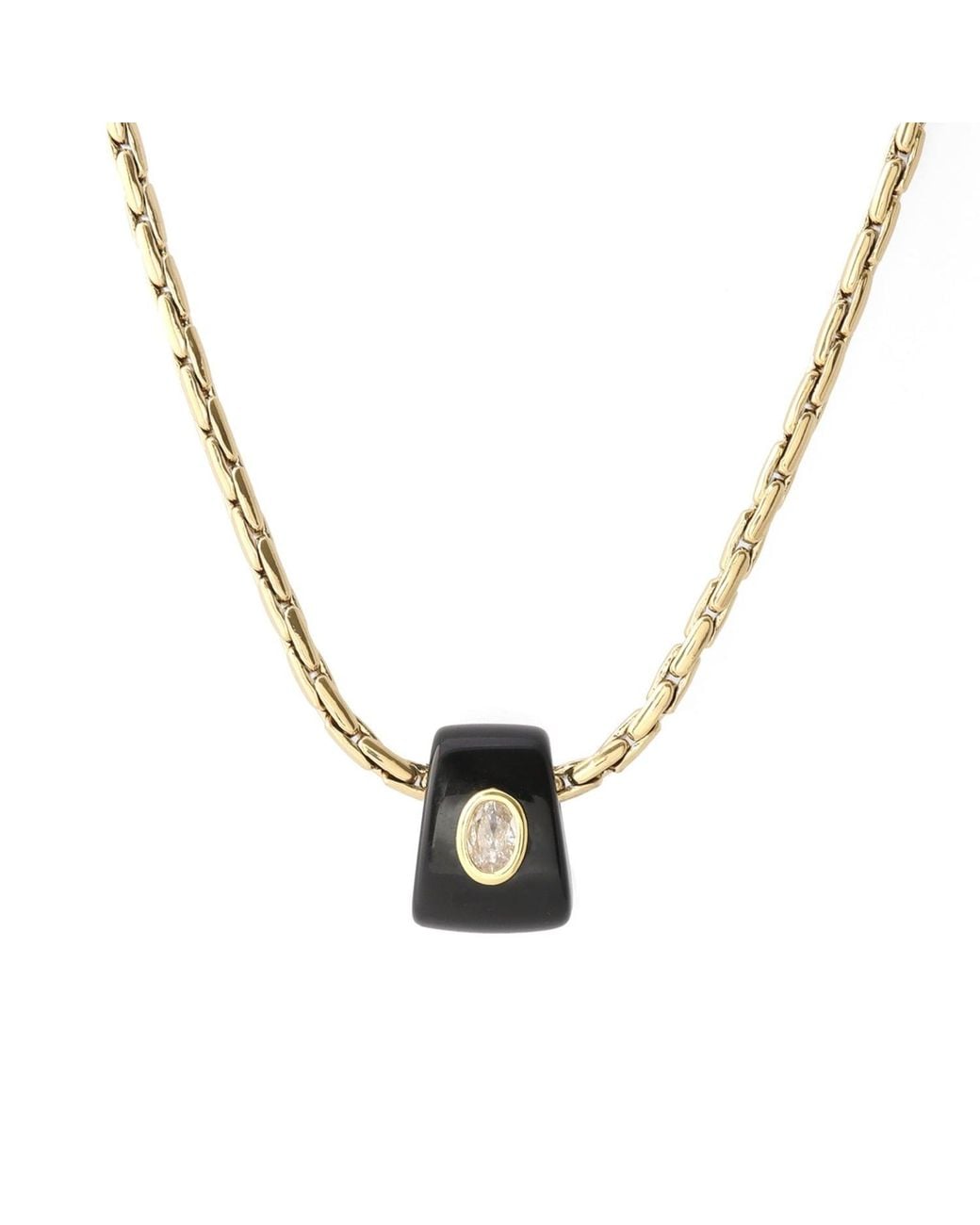 Hye Jane Jewelry Metallic Bowie Obsidion Gemstone Slider Necklace