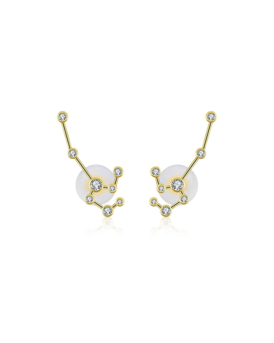 Genevieve Collection Metallic Leo Zodiac Constellation Earring 18K & Diamond